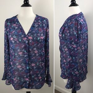 NEW KUT‎ from the Kloth Ruffle Cuff Blouse Small